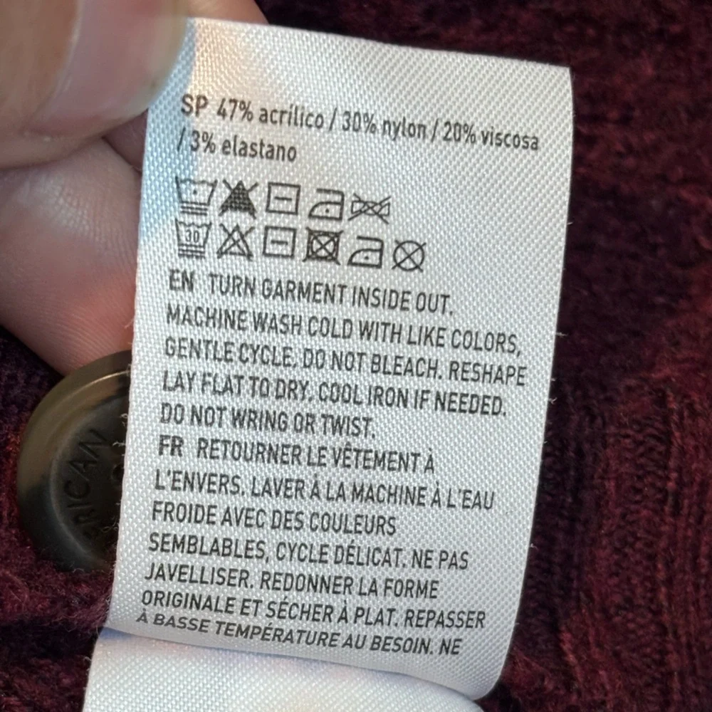 American Eagle Maroon Oversized Button Front Cardigan L/XL - Picture 13 of 13